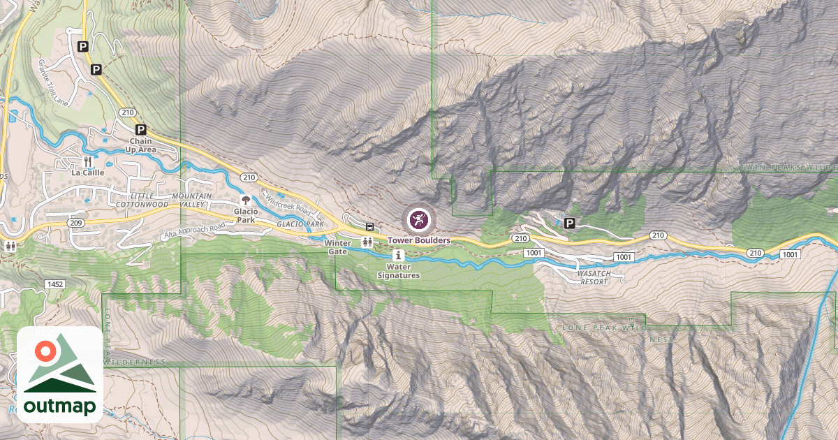 Map of Tower Boulders