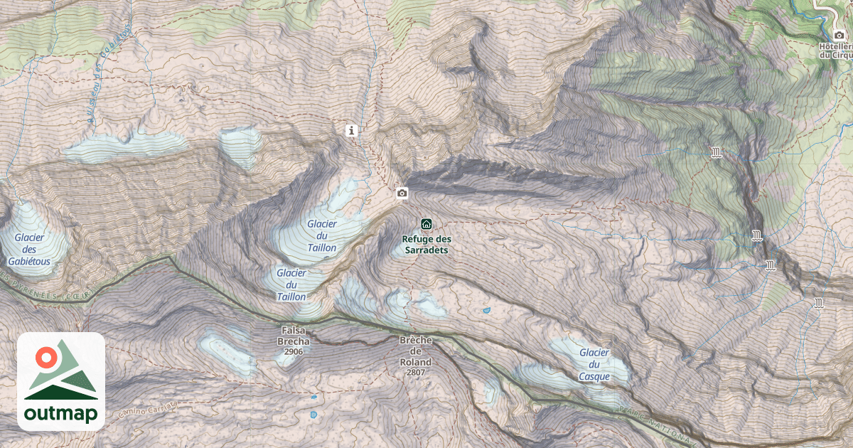 Map of Refuge des Sarradets