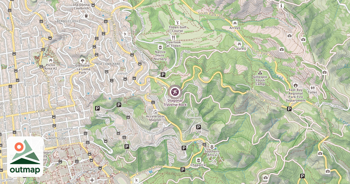Map of Diagonal Traverse Rock