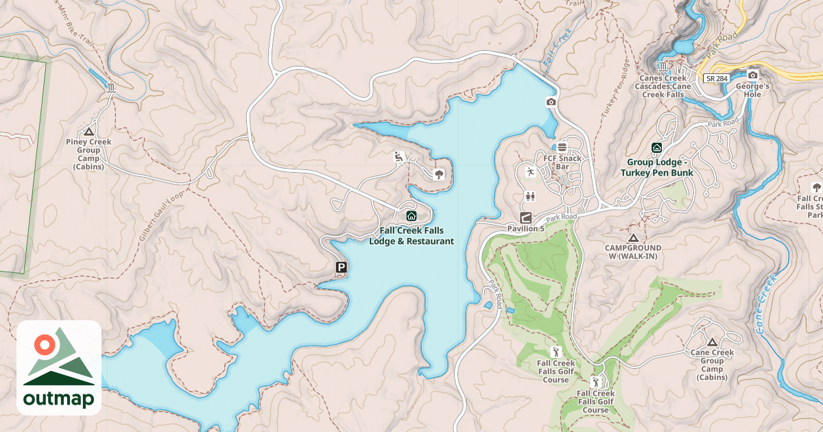 Map of Fall Creek Falls Lodge & Restaurant