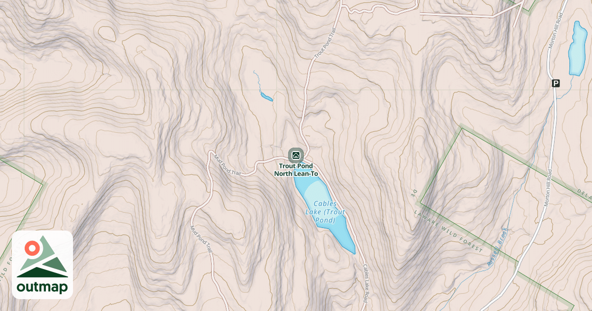 Map of Trout Pond North Lean-To