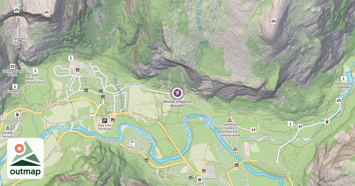 Map of Blonde Ambition Boulder