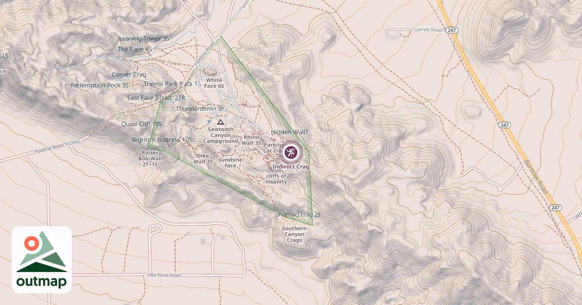 Map of Indirect Crag