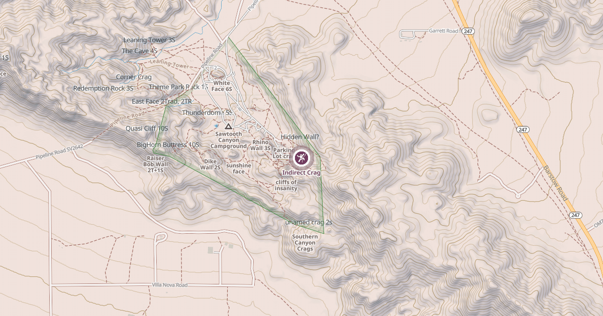 Map preview of Indirect Crag