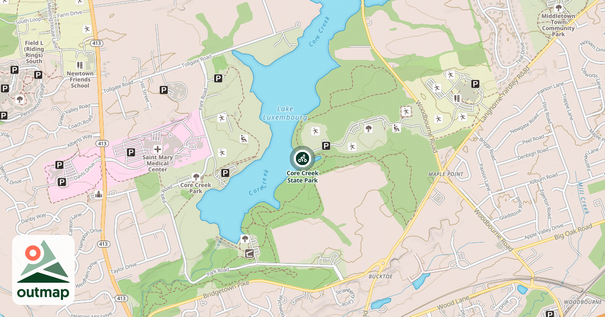 Map of Core Creek State Park