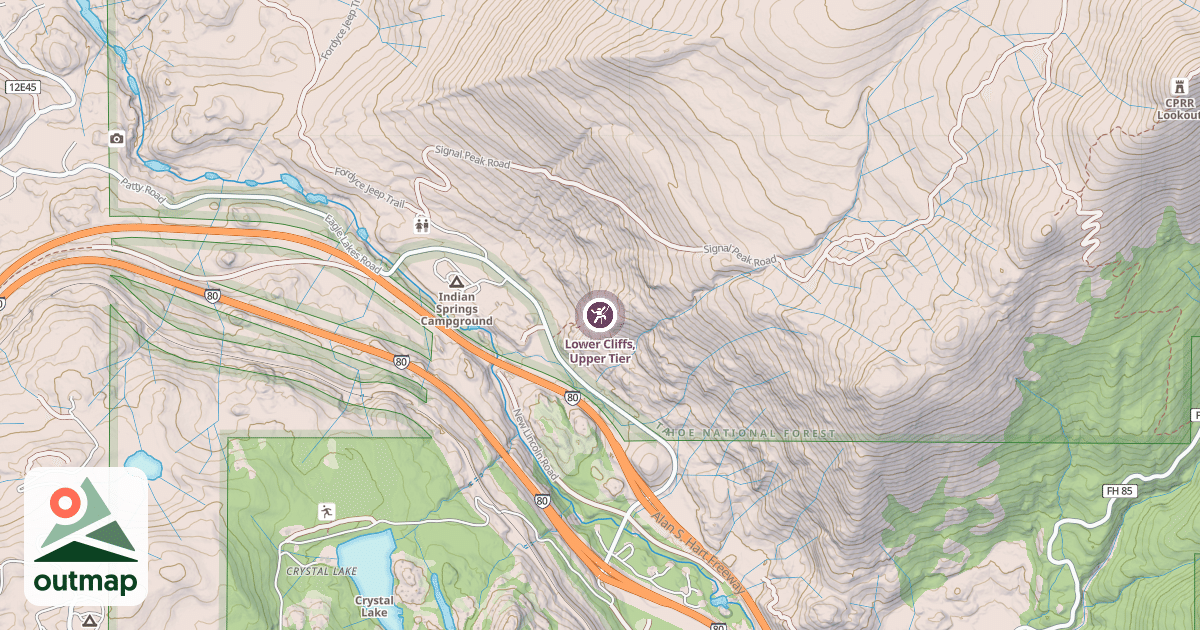Map of Lower Cliffs, Upper Tier