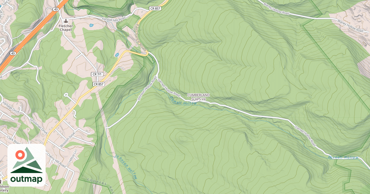 Map of CUMBERLAND SLAPS