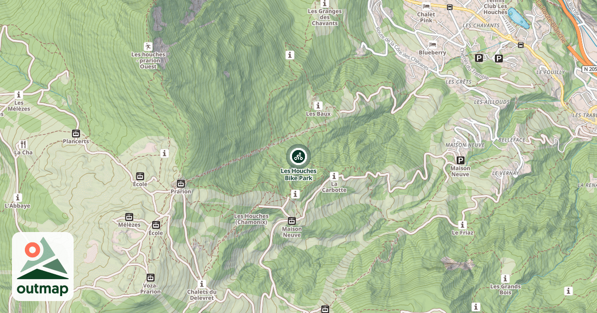 Map of Les Houches Bike Park