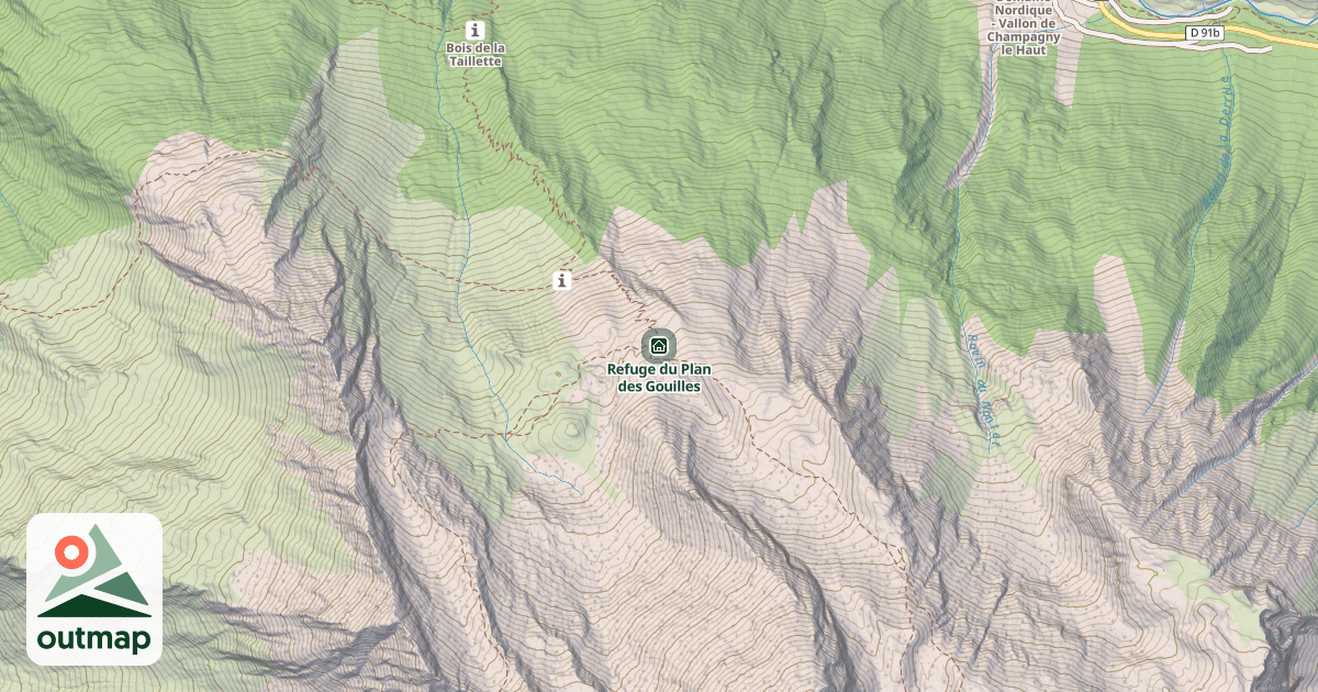 Map of Refuge du Plan des Gouilles