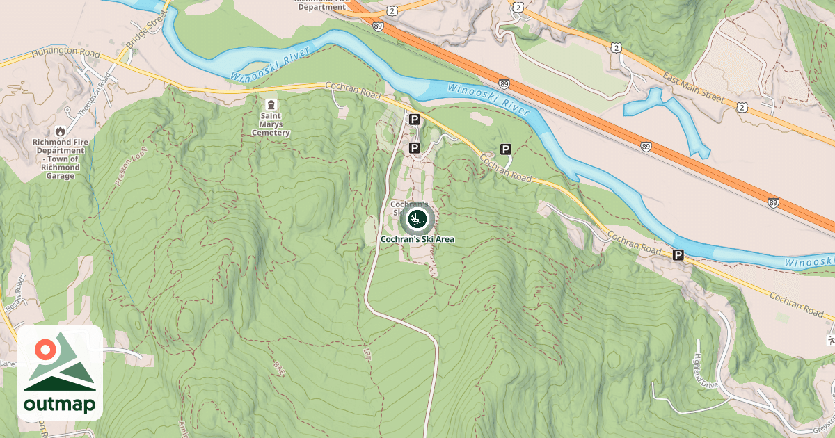 Map of Cochran's Ski Area