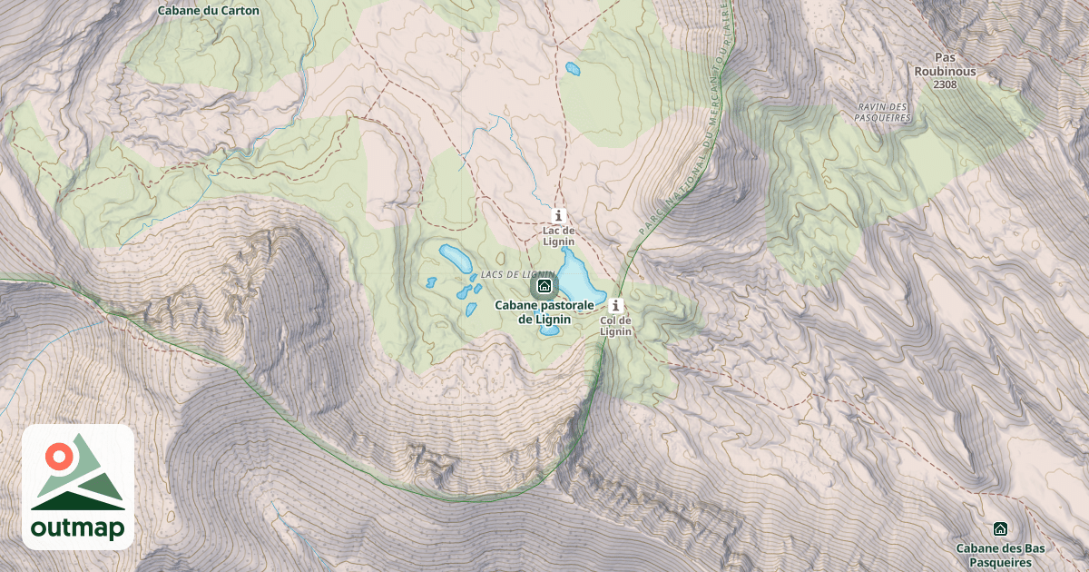 Map of Cabane pastorale de Lignin