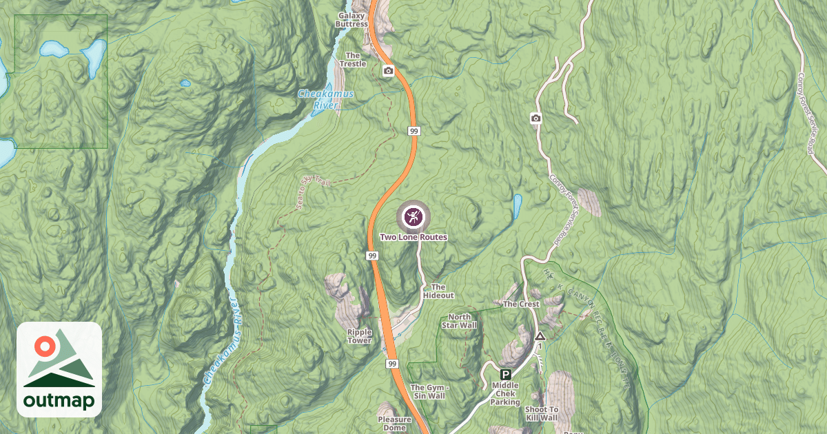 Map of Two Lone Routes