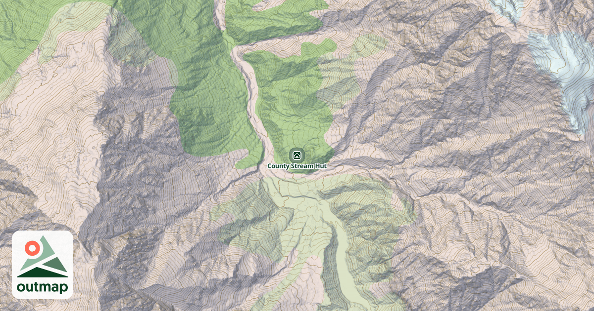 Map of County Stream Hut
