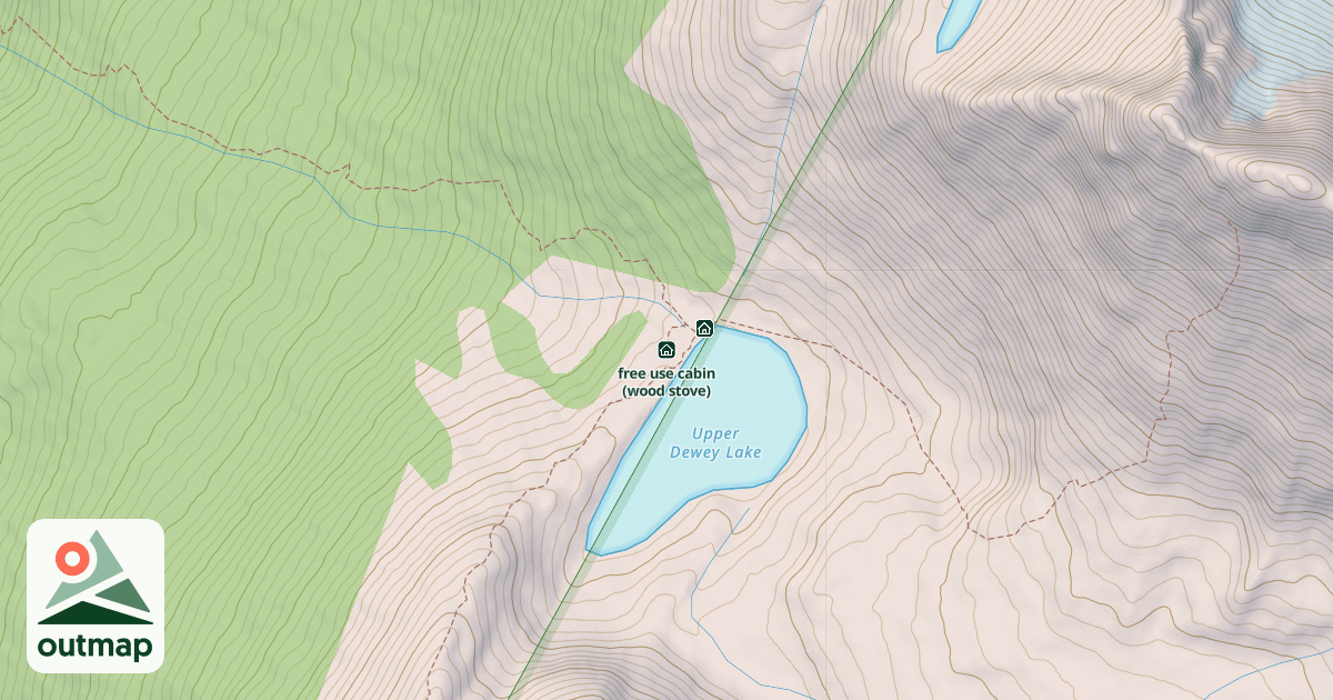 Map of free use cabin (wood stove)