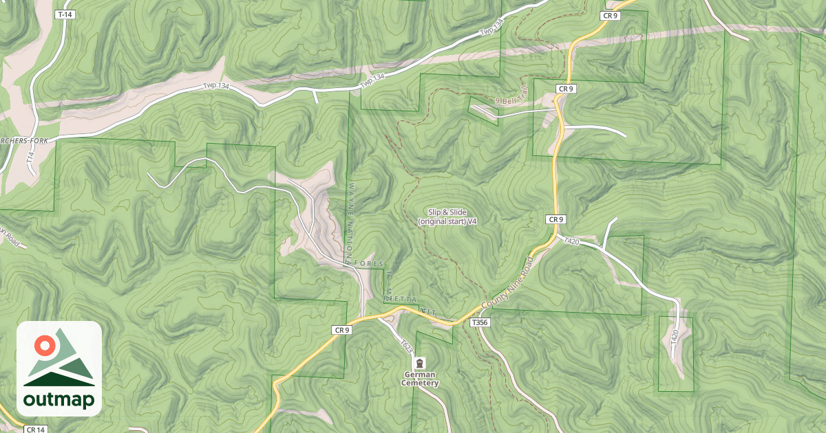 Map of Slip & Slide (original start)