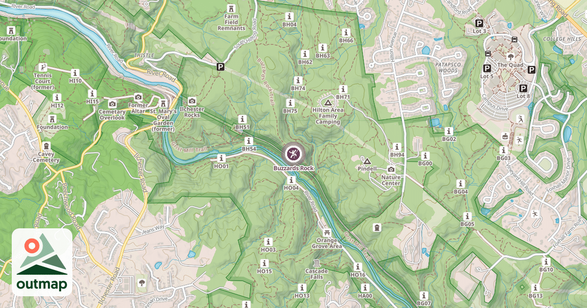 Map of Buzzards Rock