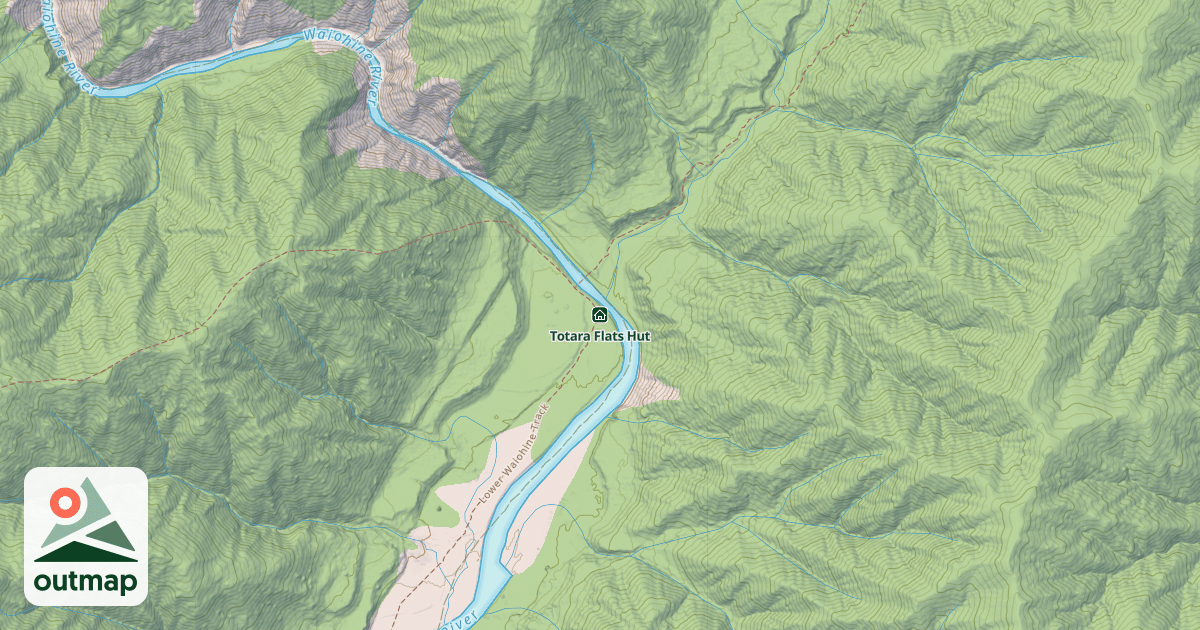 Map of Totara Flats Hut