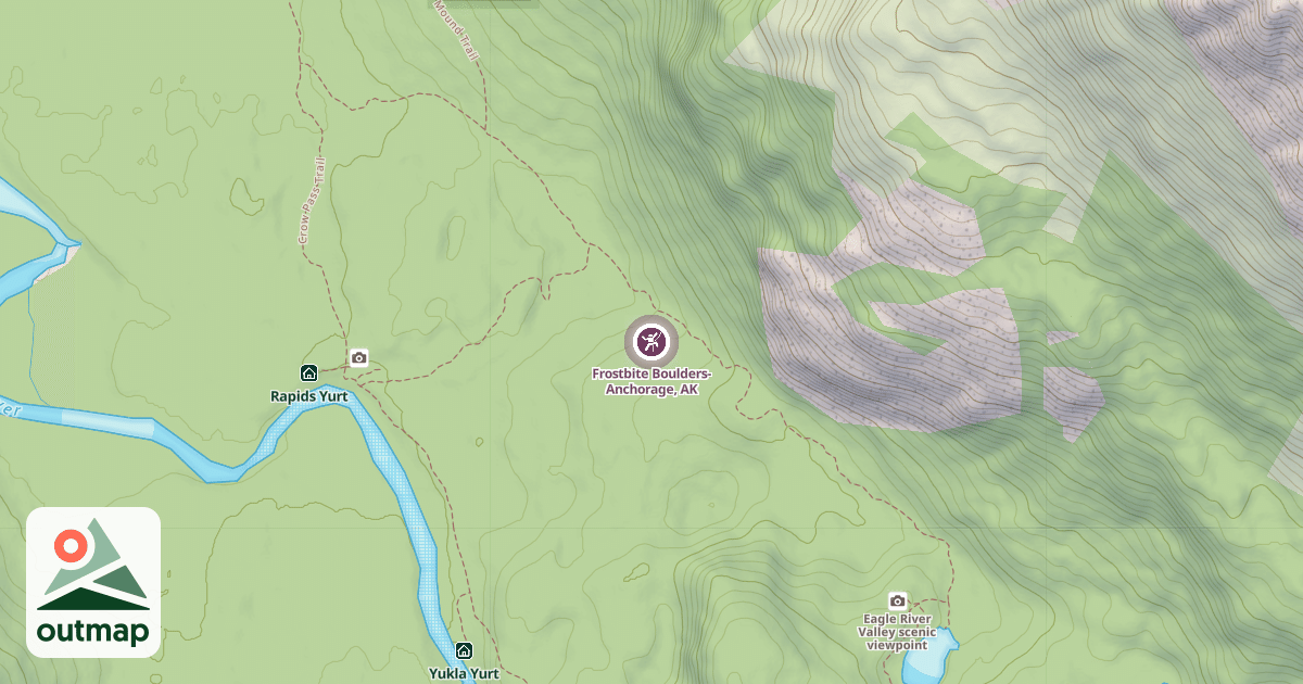 Map of Frostbite Boulders- Anchorage, AK