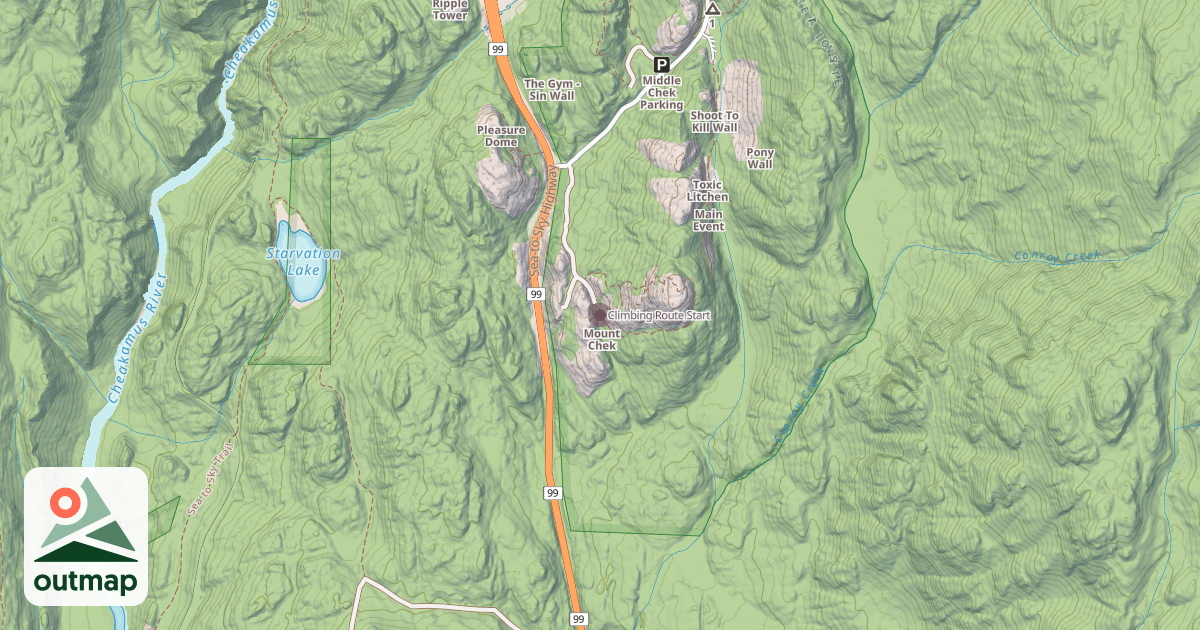 Map of Climbing Route Start