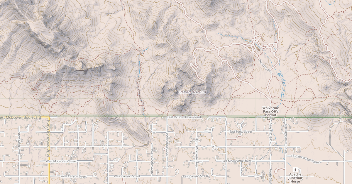Map preview of Greevers' Arête