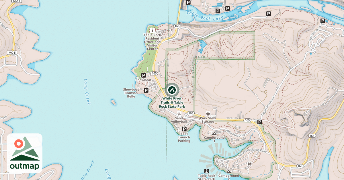 Map of White River Trails @ Table Rock State Park
