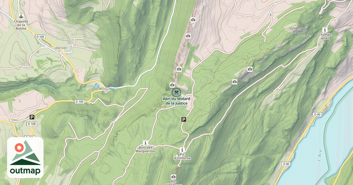 Map of Abri du Molard de la Justice