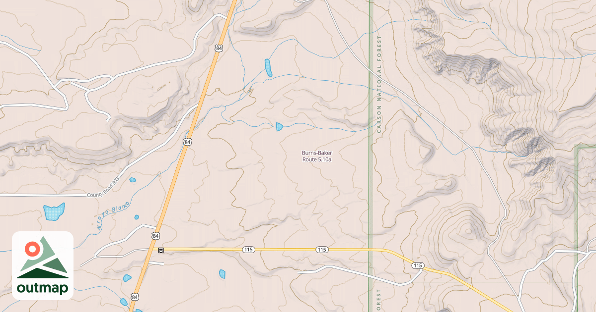 Map of Burns-Baker Route
