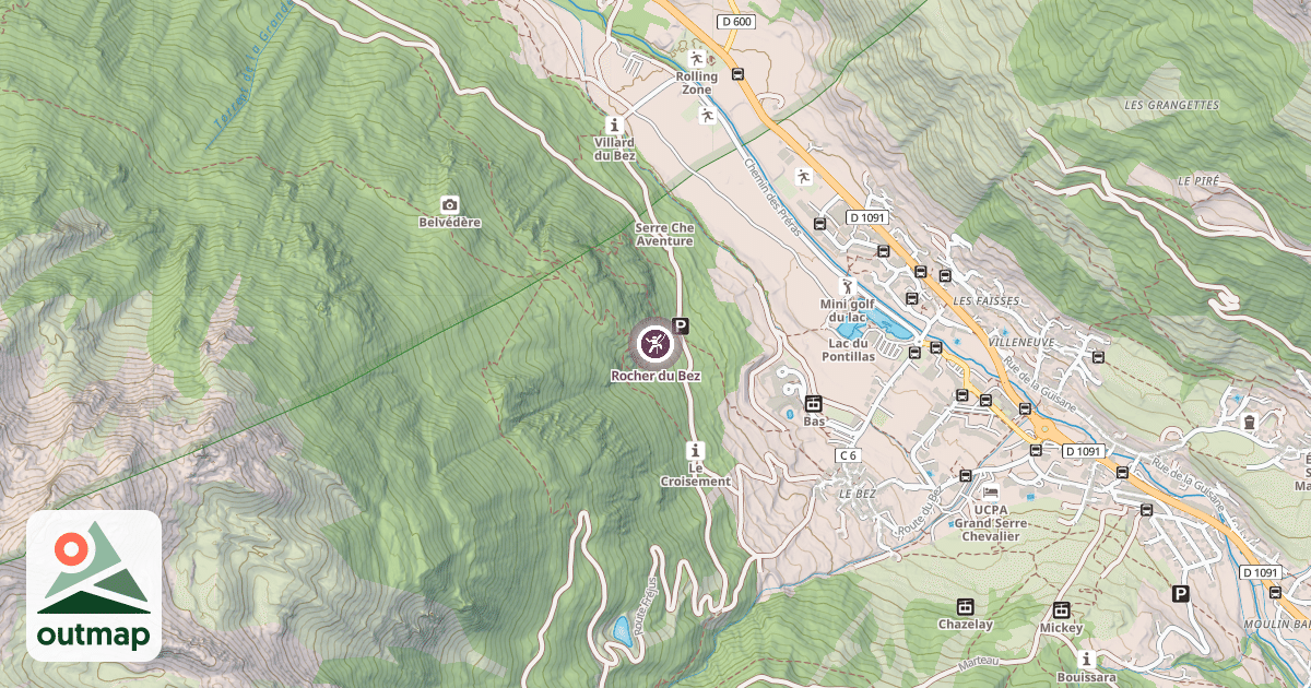 Map of Rocher du Bez