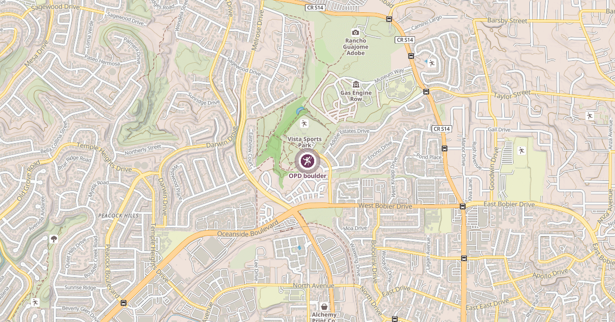 Map preview of OPD boulder