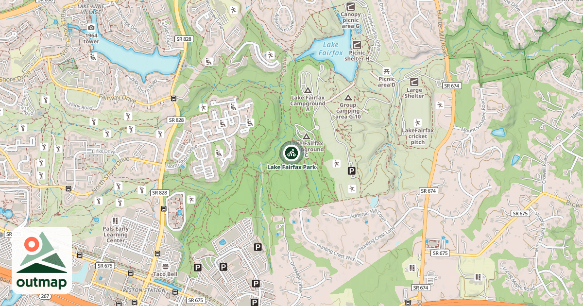 Map of Lake Fairfax Park