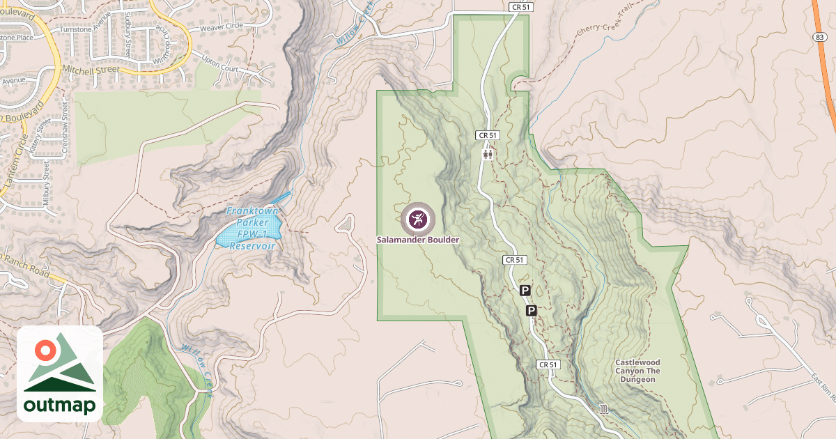 Map of Salamander Boulder