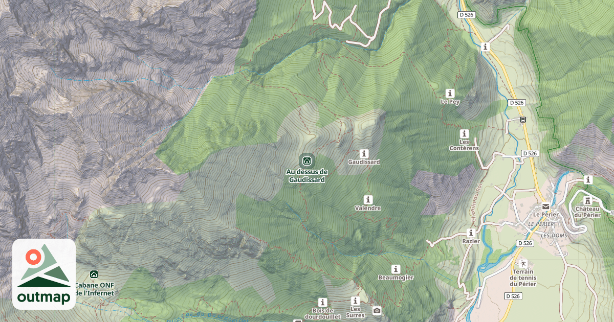 Map of Au dessus de Gaudissard