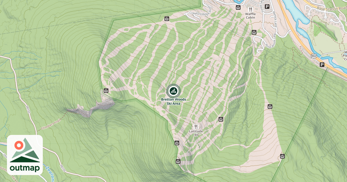 Map of Bretton Woods Ski Area
