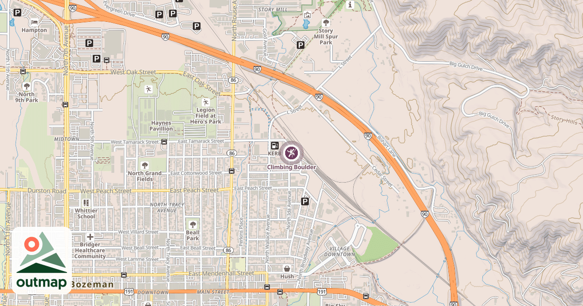 Map of Climbing Boulder