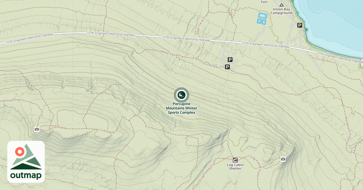Map of Porcupine Mountains Winter Sports Complex