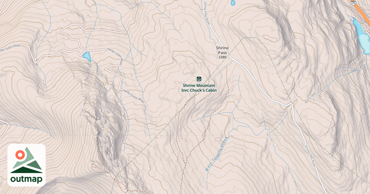 Map of Shrine Mountain Inn: Walter's Cabin