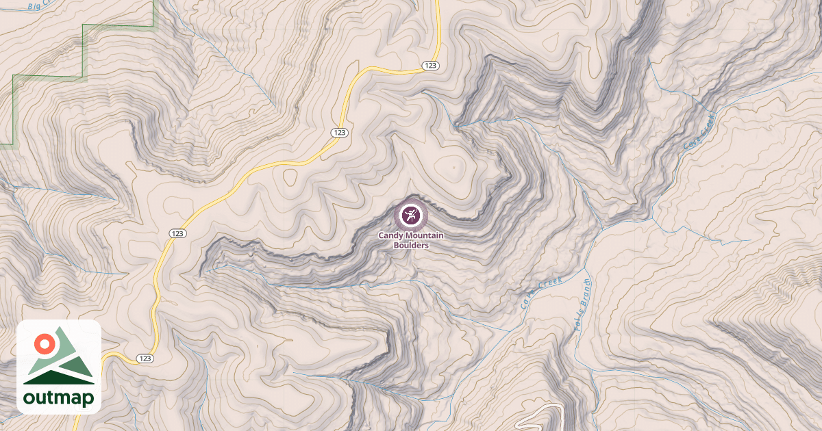 Map of Candy Mountain Boulders