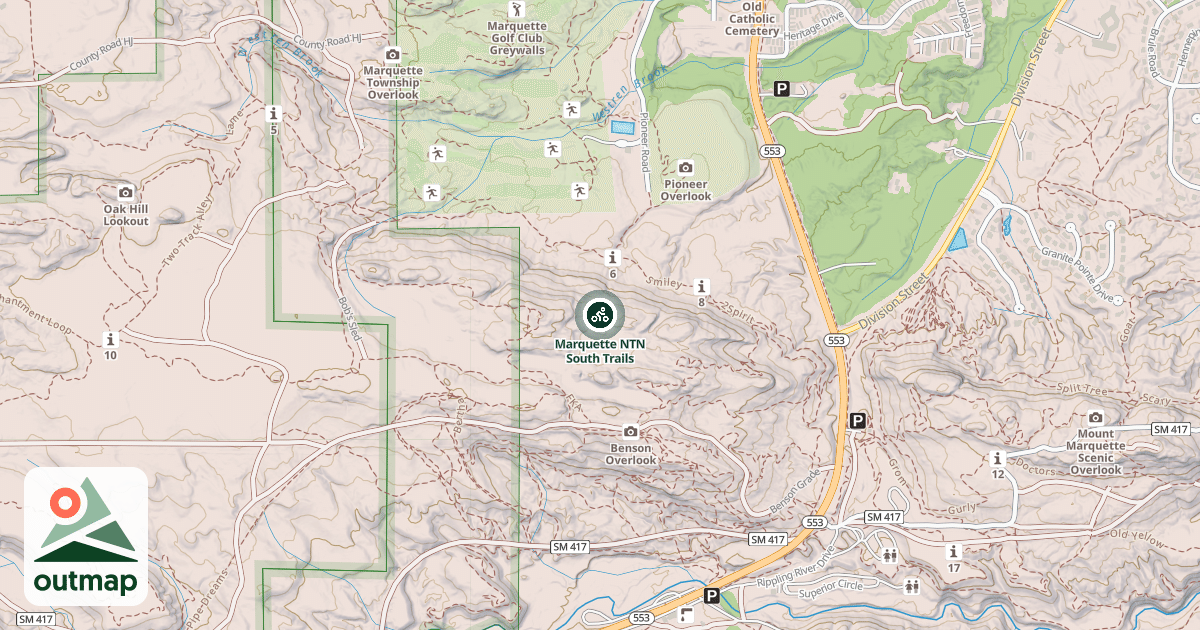 Map of Marquette NTN South Trails