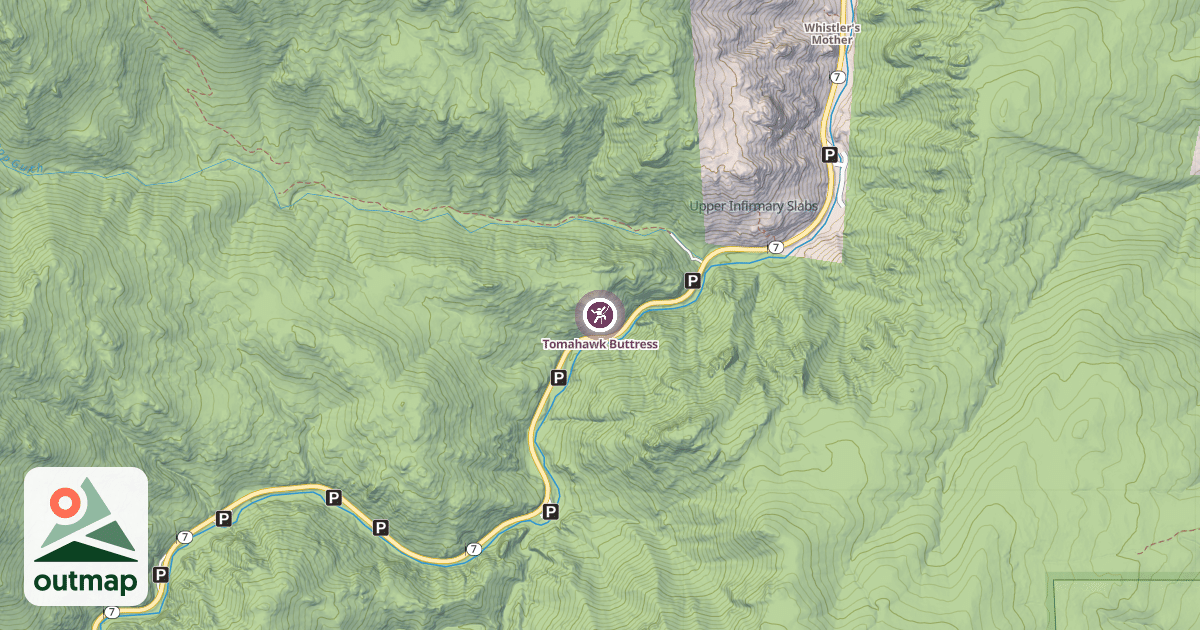 Map of Tomahawk Buttress