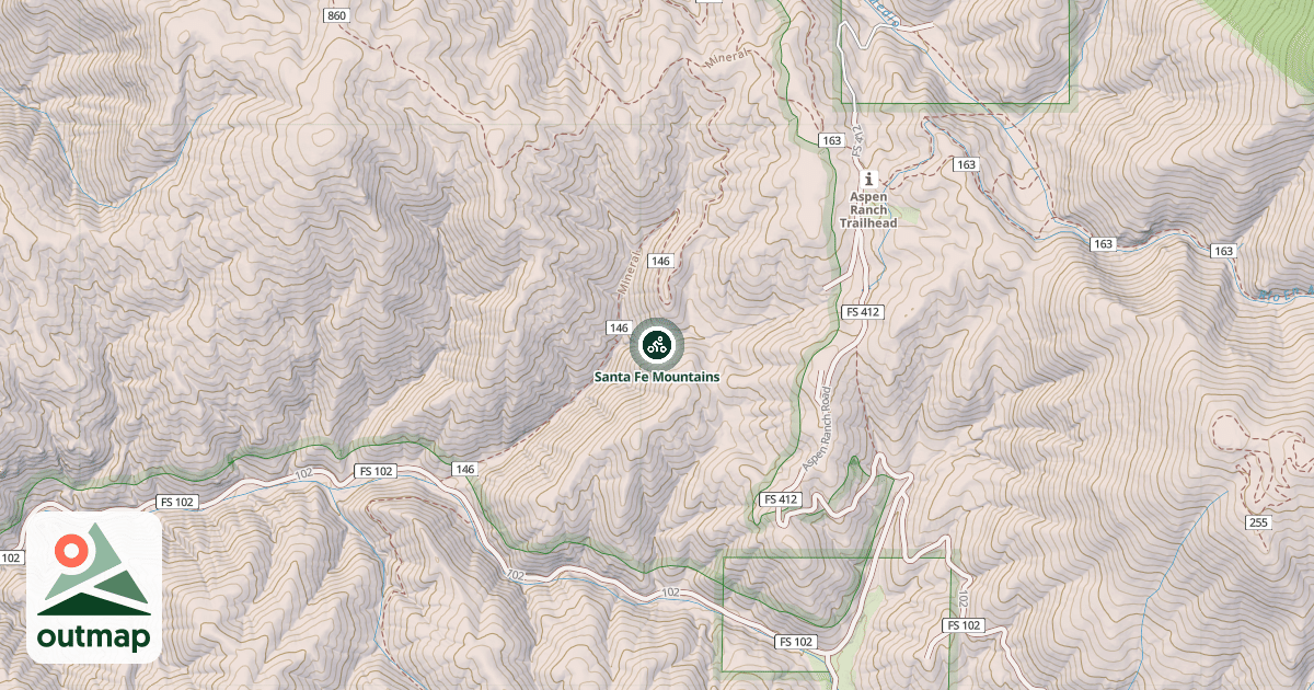 Map of Santa Fe Mountains