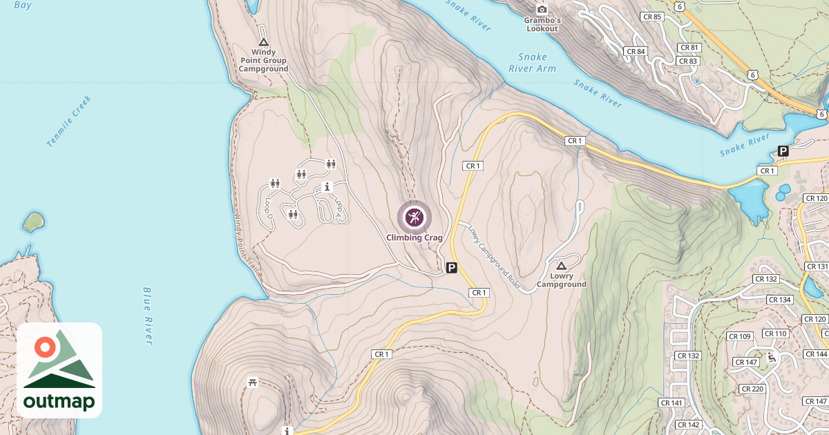 Map of Climbing Crag