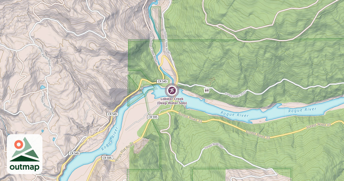 Map of Lobster Creek (Deep Water Solo)