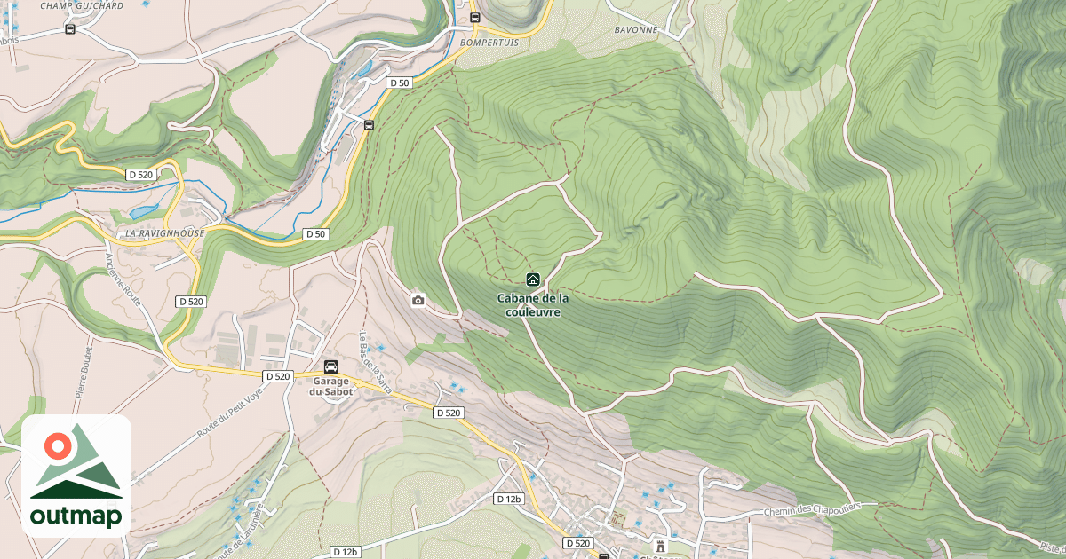 Map of Cabane de la couleuvre