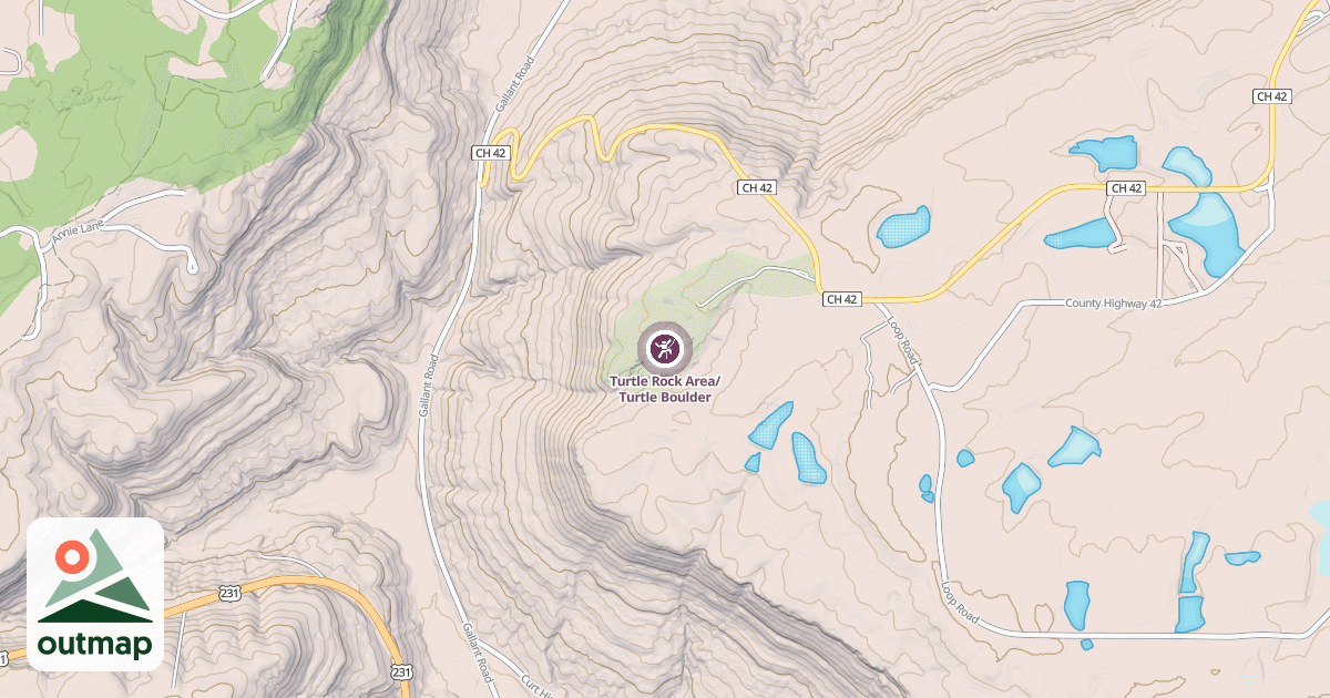 Map of Turtle Rock Area/ Turtle Boulder