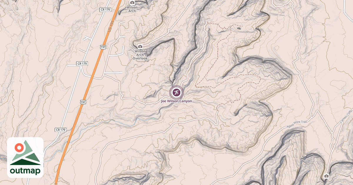 Map of Joe Wilson Canyon