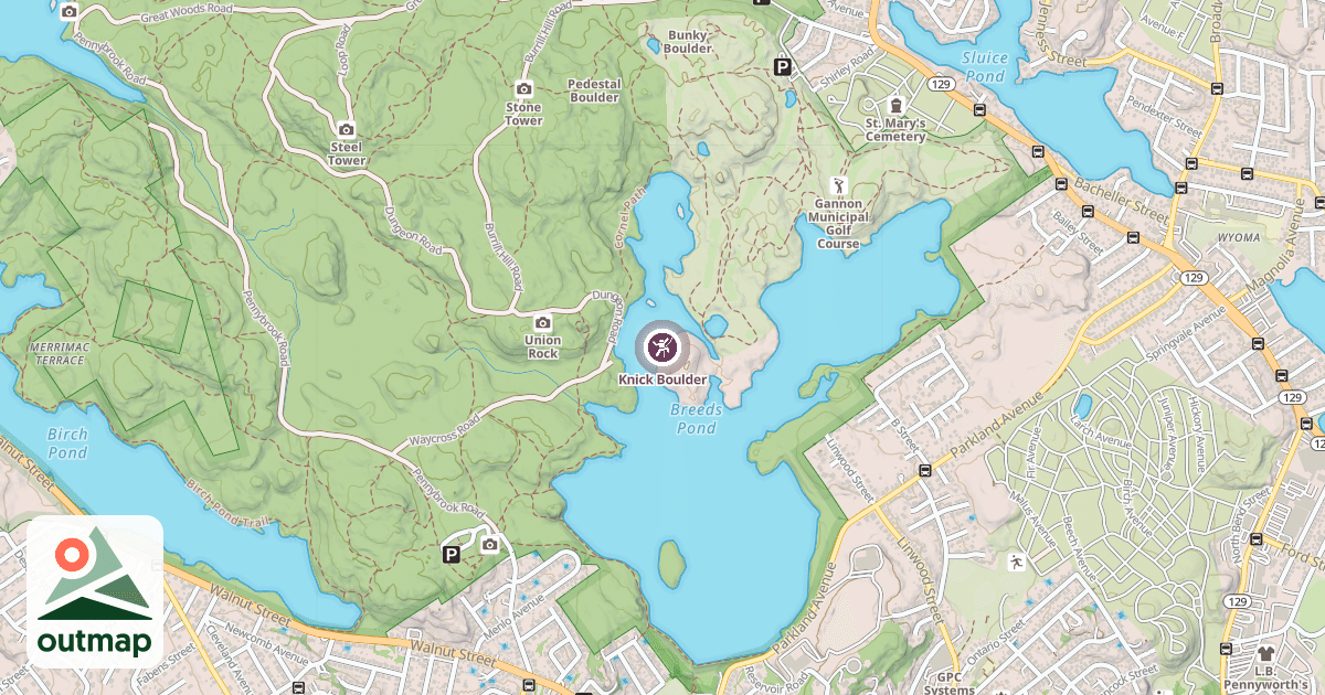 Map of Knick Boulder