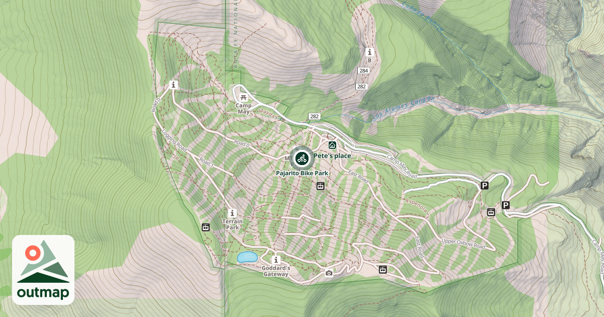 Map of Pajarito Bike Park