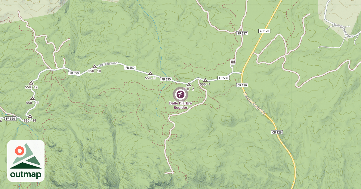 Map of Dalle D'arbre Boulder