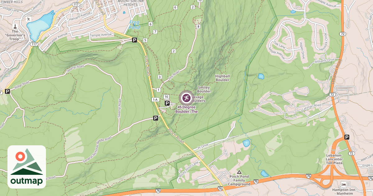 Map of 45 Degree Boulder, The