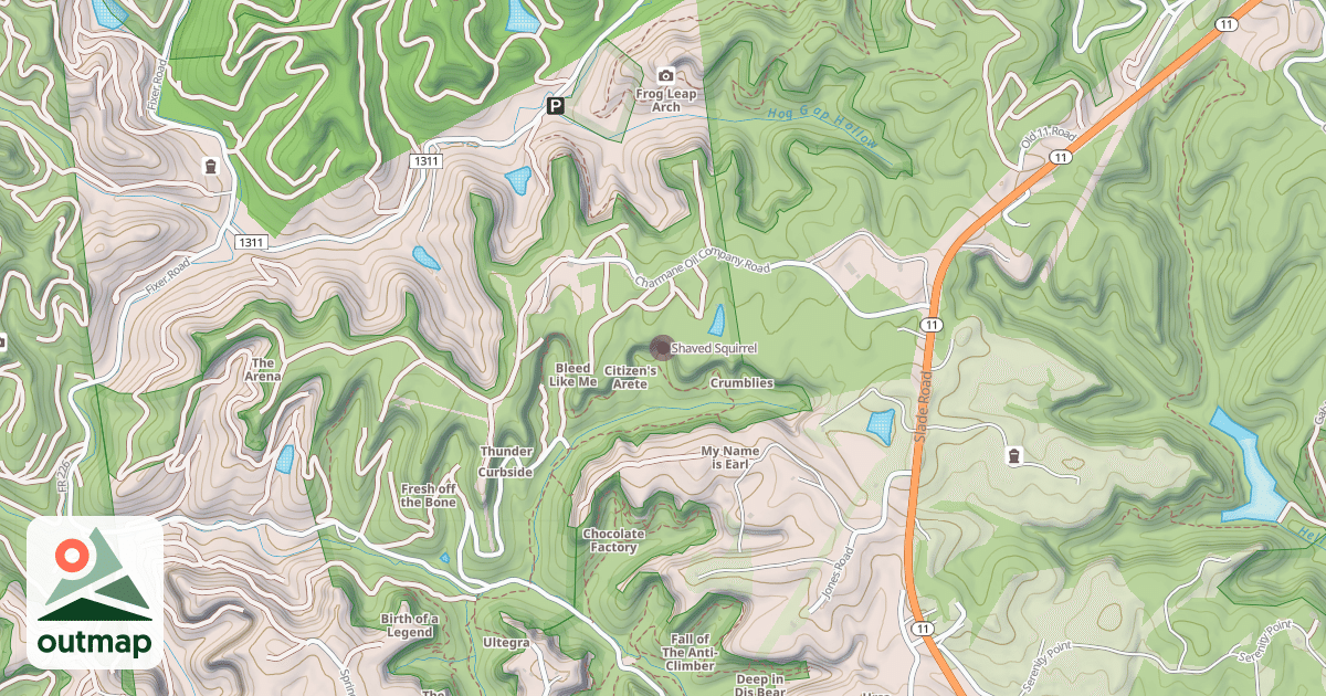 Map of Shaved Squirrel